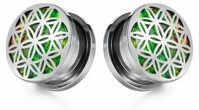 Productafbeelding van Dailygoods- Plug - Roestvrijstalen Vintage - Opaalschroefboortunnel - Piercing - Expander - Geschenkdoos - 0g/1" (8 mm/25 mm) - Oorbellen