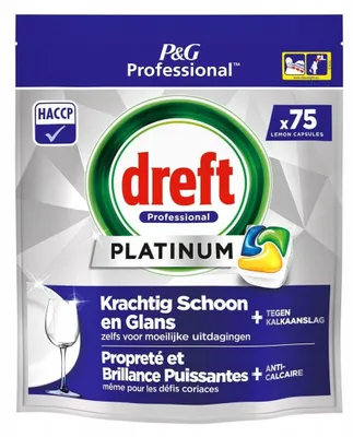 Produktbild von DREFT PLATINUM Zitrone Geschirrspülkapseln 75