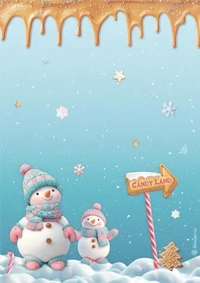 Produktbild von Reispapier für Decoupage A4 - Candy Christmas - Schneemann - Stamperia