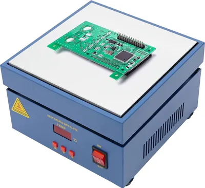 Produktbild von Löt-Heizplatte, 800 W, 200 × 200 mm, LCD, Mikrocomputersteuerung, für Reflow-Löten und Vorheizen
