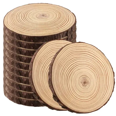 12 Holzplättchen 17-18 cm, natürliche Holzscheiben, DIY