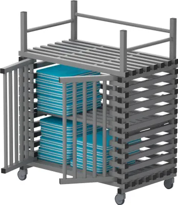 Produktbild von Sport-Thieme Regalwagen für Schwimmbad-Equipment by Vendiplas, Grau, Mittel mit Zusatzfläche