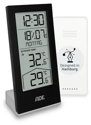 Productafbeelding van Digitaal weerstation met buitensensor | thermometer voor binnen- en buitentemperatuur | radioklok