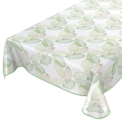Wachstuchtischdecke Blumen grau wasserabweisend 140 x 240 cm eckig Bandkante, Hauptbild
