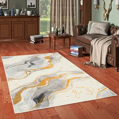 Produktbild von Designer Teppich Trendline Grau Gelb Verlauf, Größe:120x170 cm