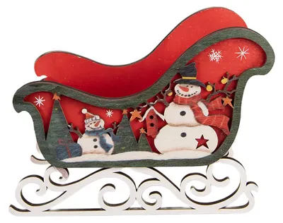 Immagine prodotto di Clayre & Eef Decorazione natalizia Slitta Rosso Legno
