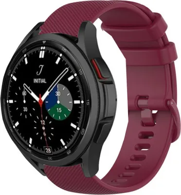 Produktbild von Strap-it Samsung Galaxy Watch 4 Classic 46mm Luxus-Silikonarmband (Dunkelrot)