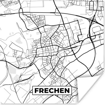 Produktbild von MuchoWow® Poster Karte - Frechen - Stadtplan - Karte 50x50 cm - Wohnzimmerdekoration