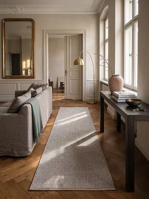 Teppich Beige Läufer im modernen Wohnzimmer_#sku_BARK61859-BARK65607#