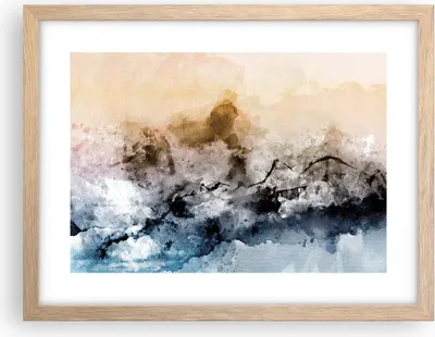 Produktbild von Gerahmtes Poster - Rahmen in heller Eiche - Abstraktion Wolken Berge - 40x30 cm - Wand Bild - Wanddeko - Wandbilder - Kunstposter - Wandposter - Bilderrahmen - Bilder - Kunstdruck - P2NAA40x30-4894