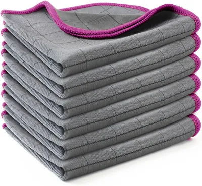 Imagen del producto de Paños de microfibra para limpieza, 6 unidades, 30x30 cm, reutilizables, para ventanas y cristales