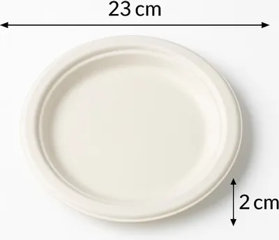 Produktbild von 50 Teller, Zuckerrohr "pure" ungeteilt Ø 23 cm · 2 cm weiss