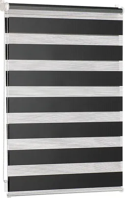 Produktbild von Blumtal Doppelrollo 120 x 130 - 155cm -  Klemmfix Rollo, Rollos für Fenster ohne Bohren, Klemmrollo für Fenster & Türen, Schwarz
