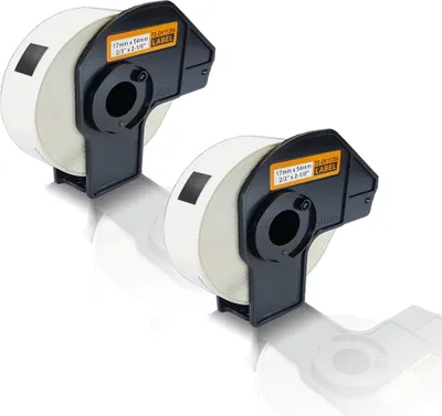 Produktbild von Print-Klex 2x Kompatible Etiketten-Rollen kompatibel mit Brother P-Touch DK-11204 P-Touch QL 580 Series P-Touch QL 650 TD P-Touch QL 700 P-Touch QL 710 W P-Touch QL 720 NW DK11204 DK 11204 17x54 mm Büro Eco Serie
