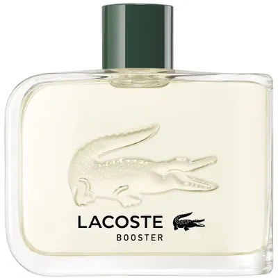 A bottle of Lacoste Booster eau de Toilette for men.