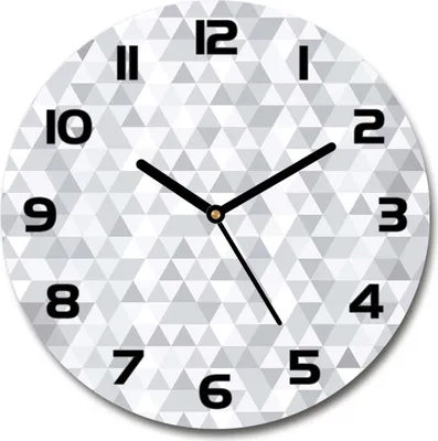 Produktbild von Wanduhr aus Glas 30fi Glasbild Glasuhr Gehärtetes Glas - schwarze-zeiger - Gray triangles