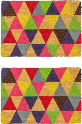 Produktbild von Nicola Spring Kokosfaser-Fußmatten – 60 x 40 cm – Dreieck – 2er-Pack