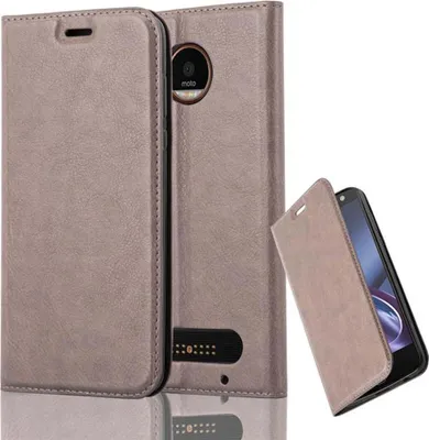Produktbild von Cadorabo Hülle für Motorola MOTO Z2 Schutz Hülle in Braun Handyhülle Etui Case Cover Magnetverschluss