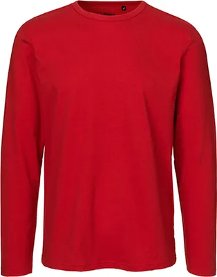 Immagine prodotto di Neutral O61050 | Maglietta a maniche lunghe da uomo / 100% cotone equosolidale - Colore: Rosso - Taglia: L
