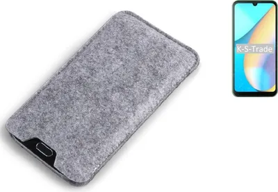 Produktbild von K-S-Trade Filz Handyhülle kompatibel mit Blackview OSCAL C20 Schutzhülle Filztasche Filz Tasche Case Sleeve Handy Hülle Filzhülle grau