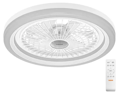 Produktbild von OSRAM LED-Deckenventilator Weiß, 49 cm ⌀, Warmweiß, 3000 K / 4000 K / 6500 K, Fernbedienung, leise