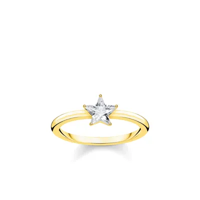 Produktbild von Thomas Sabo Damenring Funkelnder Stern aus vergoldetem 925er Silber