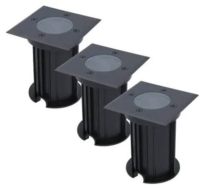 Produktbild von hoftronic LED Bodeneinbaustrahler 3er Set Dimmbar GU10 IP67 Schwarz