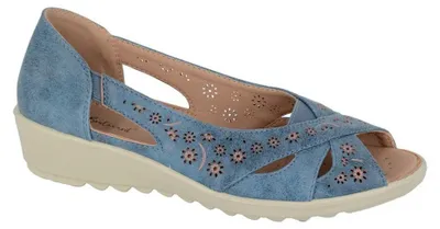 Produktbild von Boulevard - Freizeitschuhe für Damen, Zehenfrei DF4666 (42 EU) (Blau)