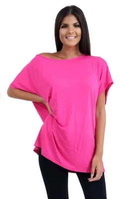 Productafbeelding van Janisramone, dames, nieuwe collectie: top met wijde mouwen, model "batwing", halterneck en losse pasvorm
