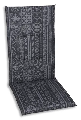 Produktbild von GO-DE Textil, Sesselauflage Hochlehner, Einzelset, Farbe: grau, Maße ca.: 118 cm x 48 cm x 5 cm, Rückenhöhe: 70