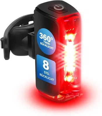 Obrázek produktu pro LED zadní světlo, zadní světlo na kolo, osvětlení kola, dobíjecí, stupeň krytí IPX4, černá barva