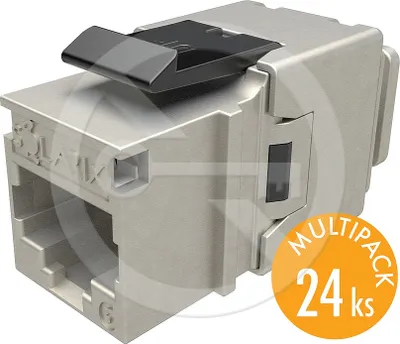 Obrázek produktu pro SXKJ-6-STP-BK-NA - rychlozařezávací keystone CAT6 STP, multipack 24 ks