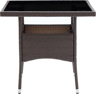 Obrázek produktu pro vidaXL Zahradní jídelní stůl Brown Poly Rattan