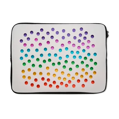 Produktbild von MuchoWow® Laptop Hülle 13 Zoll Regenbogenfarbene Löcher in weißem Papier Laptoptasche - Laptophülle - Sleeve - Rundumschutz