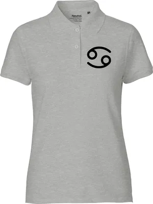 Produktbild von Huuraa Damen Polo Shirt Krebs Sternzeichen Zeichen XL Sport Grey Bio Baumwolle Fairtrade Poloshirt Geschenkidee