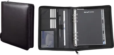 Image de Bind® T 3-1 Systemplaner A5 Office, cuir nappa, noir, avec fermeture éclair