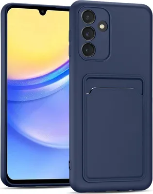 Obrázek produktu pro Pouzdro na mobilní telefon pro Samsung Galaxy A15 4G/5G kryt silikonový ochranný kryt se slotem na kartu Slim Wallet Case, modré