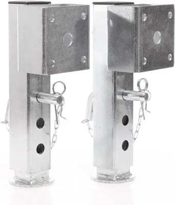 Productafbeelding van Set van 2 draaibare steunpoten voor aanhanger, 350 mm, tot 1300 kg, van staal, inclusief bevestigingsmateriaal