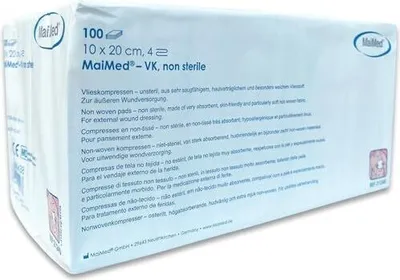 Produktbild von Vlieskompressen Kompressen unsteril 10x20cm 100 Stück, Wundkompressen 4 Lagen, Wundauflage nicht haftend