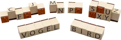 Produktbild von EDUPLAY 320033 Alphabet Stempel eckig, mehrfarbig, 26-teilig (1 Set)
