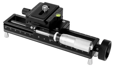 Produktbild von Makro-Fokusschiene Schiebeschiene Makroschlitten - 160 mm - Arca-Schnellwechselplatte - Metall