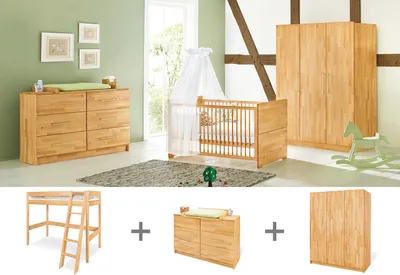 Produktbild von Pinolino Jugendzimmer 'Natura' extrabreit groß mit Hochbett, 3-tlg., 102175JHXG