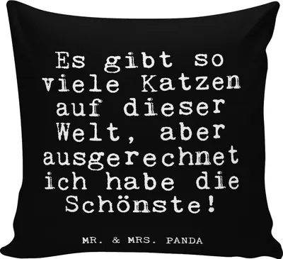 Produktbild von Mr. & Mrs. Panda Dekokissen Es gibt so viele... - Schwarz - Geschenk, Katzenliebhaber, Katzenbesitzer, Sofa Kissen, für, Couchkissen, Katze, Sofakissen, Deko, Katzen