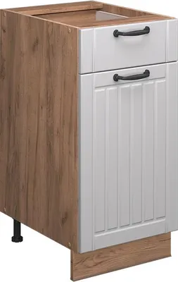 Produktbild von Küchenunterschrank Vicco Fame-Line Weiß Landhaus 40 cm ohne Arbeitsplatte, Model 56710