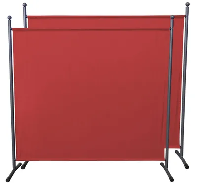 Produktbild von 2 Stück Paravent 180 x 178 cm Rotorange - Raumteiler Stellwand Blickdicht Innen & Außen - Garten & Balkon Sichtschutz Trennwand