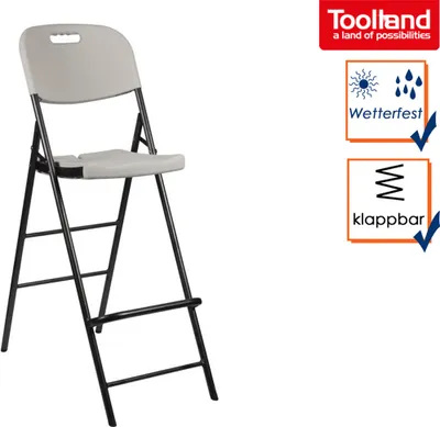 Zdjęcie produktu dla Perel FP140N, Do stołu, Stały, Twarde siedzisko, Twarde podparcie pod plecy, Polietylen, Stal, Czarny, Biały