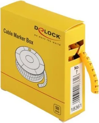 Immagine prodotto di Scatola di marcatura DELOCK per cavi, n. 7, giallo, 500 pezzi
