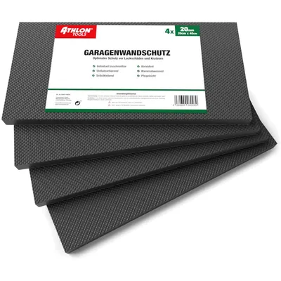 Produktbild von ATHLON TOOLS 4x MaxProtect Premium Garagen-Wandschutz - Selbstklebend - grau