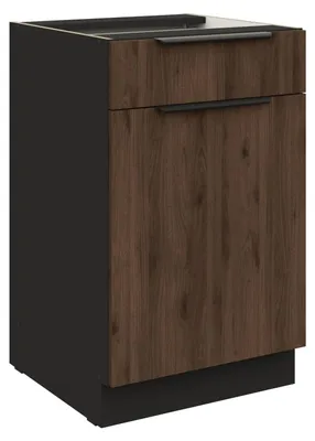 Produktbild von Küchen Unterschrank 50 cm Küche MONZA Okapi Nußbaum Soft-Close Küchenzeile