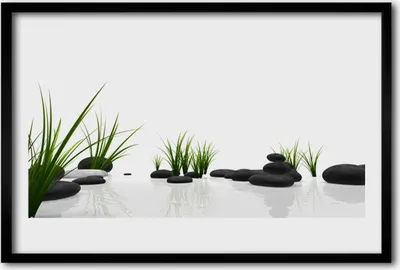 Produktbild von Bild 60x40 MDF-Rahmen Wandkunst Steine ​​Grass Kunst